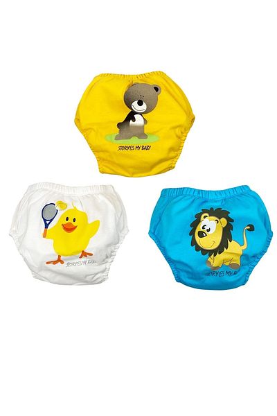Poope's Popees Baby Boy Training Pants Set of 3 Blue