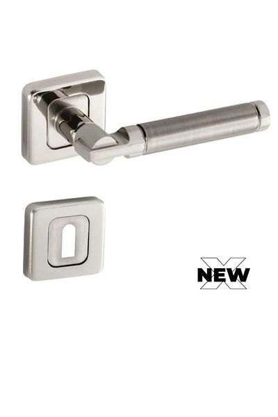 ARON Sofuoğlu Lux Şebboy Aluminum Steel - Stainless Square Rosette (ODA) Door Handle Nickel Satin