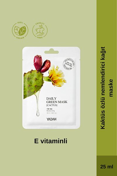YADAH Moisturizing Effective Paper Mask Containing Vitamin E with Cactus Extract
