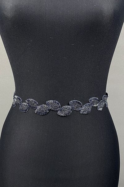 Hobigram Curea lucrată manual Curea de rochie cu pietre bleumarin și accesoriu pentru talie – centură, design elegant, accesoriu pentru femei