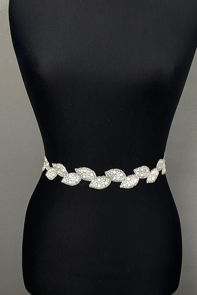 Hobigram Curea de rochie și accesoriu pentru talie White Leaf Stone – Curea, Design elegant, Accesoriu pentru femei