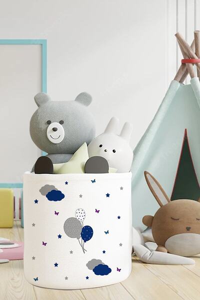 Talia Home Καλάθι παιχνιδιών με μπαλόνια για οργάνωση παιδικού και βρεφικού δ...