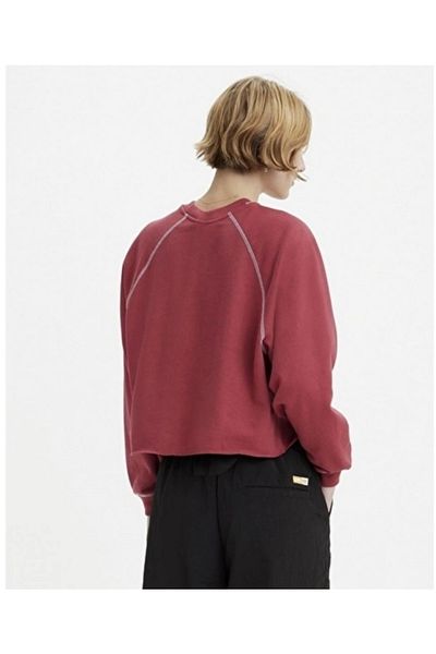 Levi's Hanorac de damă roșu uni cu gât crew A3414-0013
