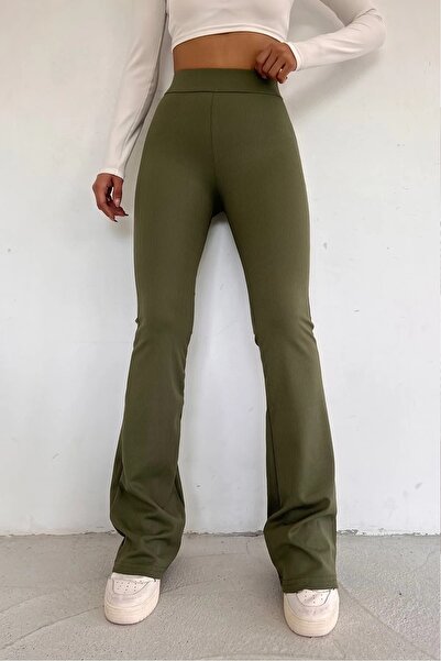 manolyabutik Kadın Fitilli Ispanyol Paça Toparlayıcı Tayt