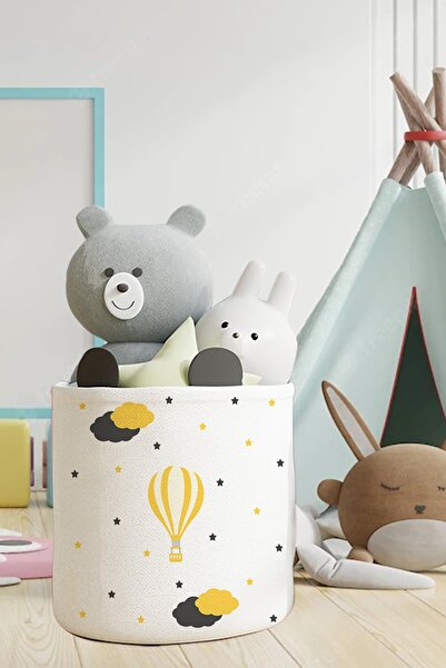 Talia Home سلة ألعاب منظم لغرفة الأطفال والرضع منقوشة بالون Tlas-019