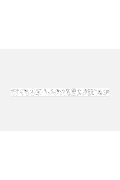 baddin aksesuar Hand Model 2 Pieces Long Tape Transparent Sticker Journal Sticker