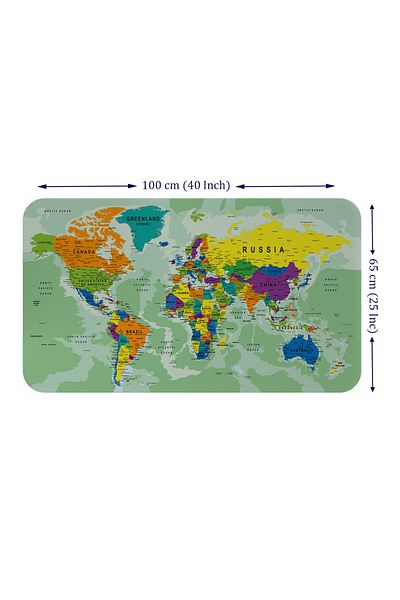 dericom Educational Country And Capital Ocean Detailed Atlas World Map Wall Sticker