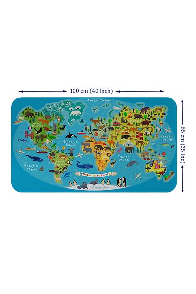 dericom Educational World Map - Kids and Baby Room Wall Sticker