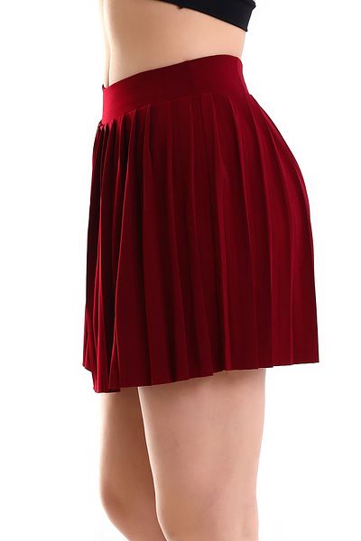 winmoda Fustă de damă cu pantaloni scurti bordeaux 
