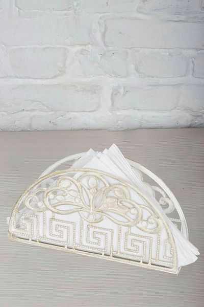 VENON Gizem Cream Yellow Napkin Holder Patina - Home