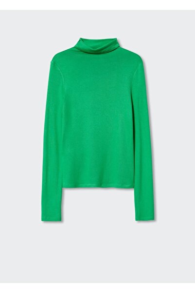 MANGO Woman Πλεκτό μπλουζάκι με ψηλό γιακά