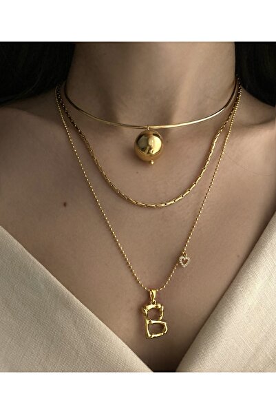 Okkostore Devin Top Detaylı Ring Choker Kolye