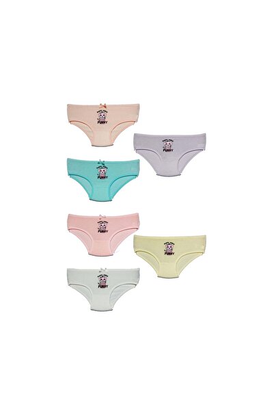 MrrMajestic Βαμβακερά εμπριμέ εσώρουχα για κορίτσια 6 συσκευασιών