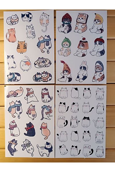 EyER Shoping Cats Kediler Etiket Sticker