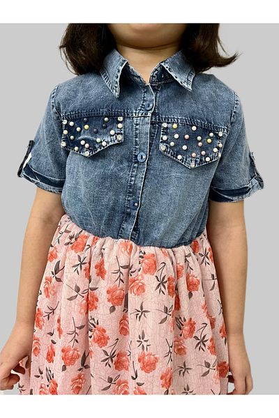 Esterella Fata/ Rochie cu buline cu centura/Rochie pentru fete cu maneca lunga