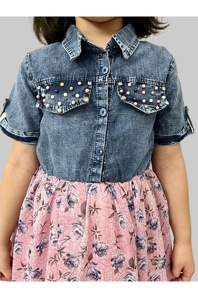Esterella Fata/ Rochie cu buline cu centura/Rochie pentru fete cu maneca lunga