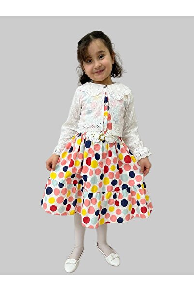 Esterella Κοριτσίστικο Φόρεμα/ Φόρεμα Bolero ζωσμένο/ Παιδικό Αμάνικο πουά