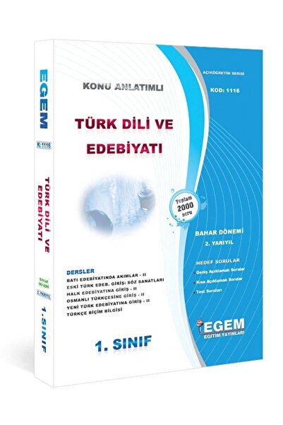 Genel Markalar Açık Öğretim Türk Dili Ve Edebiyatı 1 Sınıf 2 Dönem (bahar) Ko...
