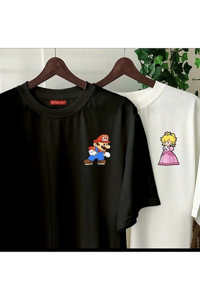 NewCabin Μπλουζάκι New Season Unisex Oversize Ζευγάρι 2 τεμαχίων