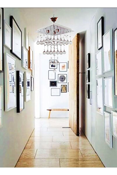 öalpa Katlı 3 Duylu Paslanmaz Krom Kristal Taşlı Salon, Mutfak, Yatak Odası M...