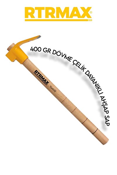 Rtrmax Ahşap Saplı Dövme Çelik Keser (400 GR 1. KALİTE)