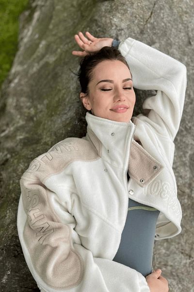 Eka 1007-1004 Zippered Oversize Fleece Coat