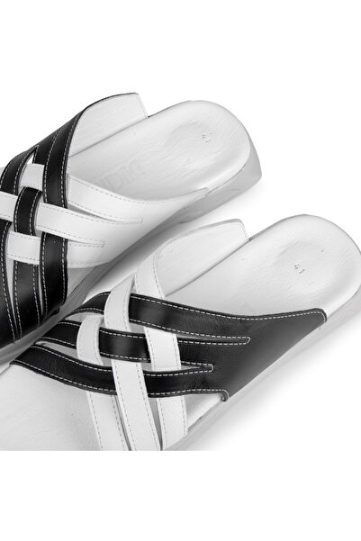 Ducavelli Croes Genuine Leather Men's Slippers, Genuine Leather Slippers, Orthopedic Sole Slippers, Light Leather Tees