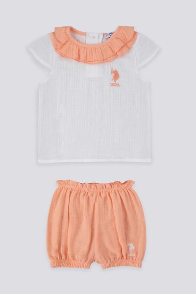 U.S. Polo Assn. Set tricouri pentru bebeluși, cremă, textura ușoară