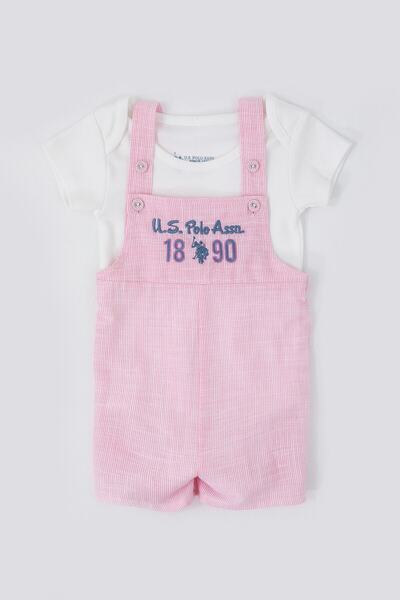 U.S. Polo Assn. Base. Polo Assn Delicate Candy Pink Baby Tshirt Underwear Set