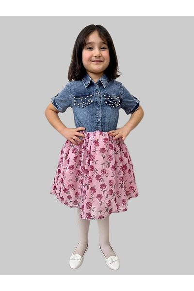 Esterella Girls' Belted Polka Dot Dress/Long Sleeve Girls Dress