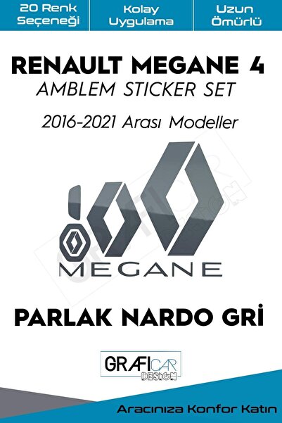 GRAFİCAR Renault Megane 4 Amblem Kaplama Sticker Set