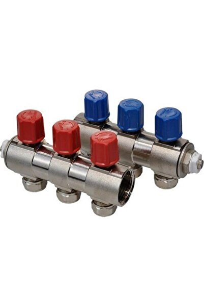 Genel Markalar Baypa 1'' Kendinden Vanalı 3'lü Kollektör Çift Mavi-kırmızı