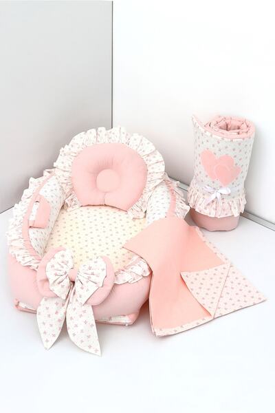 Umaybebek 4 Parça - Bebek Uyku Yatağı, Baş Yastık, Bebek Pikesi, Yorganı 0-2 Yaş - %100 Pamuk