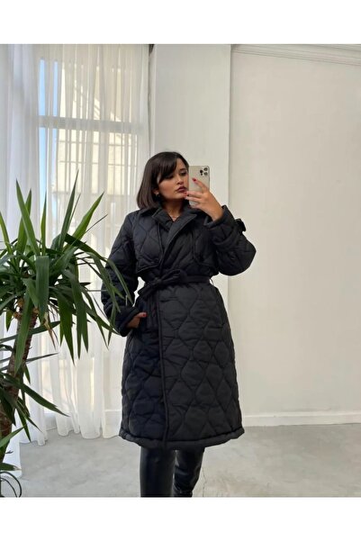 Laluvia Dlouhý prošívaný kabát