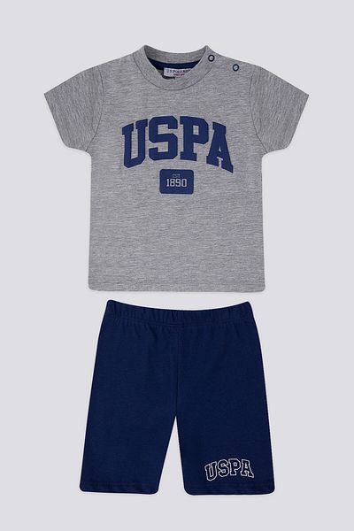 U.S. Polo Assn. U.S. Polo Assn Glittering Gray Melange Baby T-shirt Set