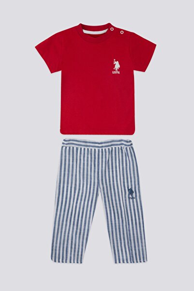 U.S. Polo Assn. U.s. Polo Assn Delicate Light Texture Kırmızı Bebek Tshirt Takım