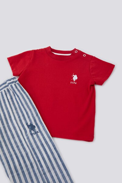 U.S. Polo Assn. U.s. Polo Assn Delicate Light Texture Kırmızı Bebek Tshirt Takım