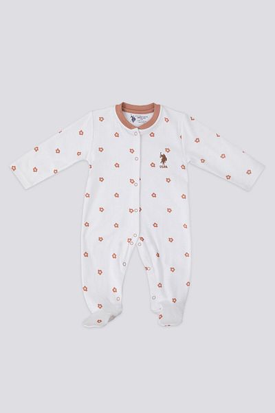 U.S. Polo Assn. Creamy Slenderness Cream Baby Jumpsuit