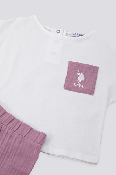 U.S. Polo Assn. U.s. Polo Assn Stylish Detail Krem Bebek Tshirt Takım