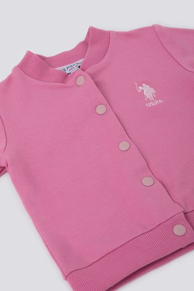U.S. Polo Assn. كاندي بيبي سترة الطفل الوردي