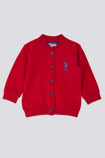 U.S. Polo Assn. Sparkle Red Baby Cardigan
