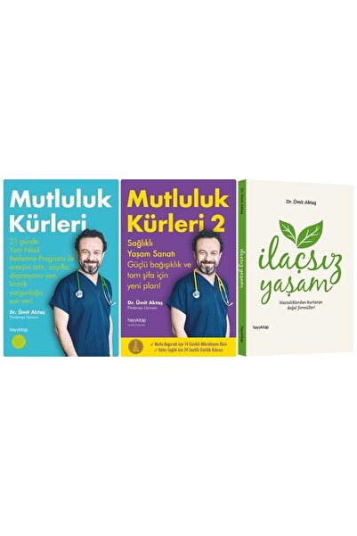 hayykitap Mutluluk Kürleri 1 +mutluluk Kürleri 2 + Ilaçsız Yaşam 3 Kitap