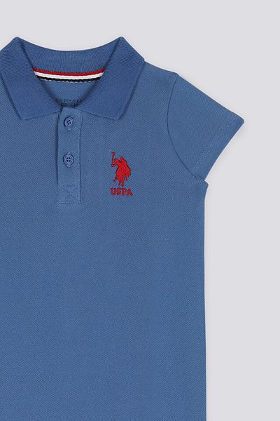 U.S. Polo Assn. Base Polo Assn Sky Pattern Blue Baby Jumpsuit