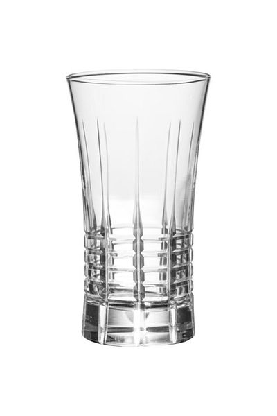 KCD Simple Cut Hand Decor Gilded 6 Pieces Patterned Water and Soft Drink Glass Set