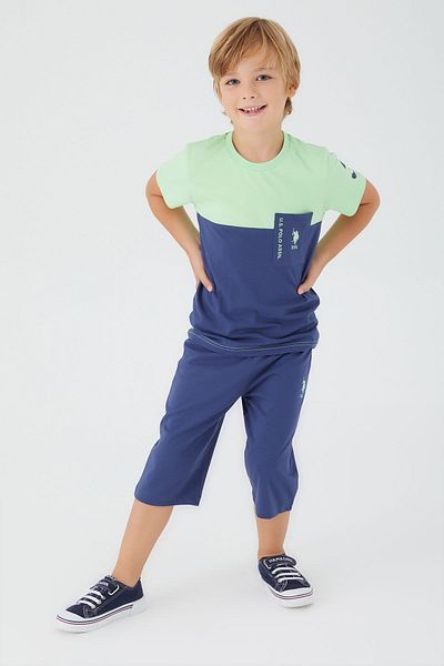 U.S. Polo Assn. Costum Pure Crem Verde Deschis pentru Baiat Capri