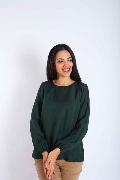 Blues Outlet Bluză de damă cu decolteu decoltat pe spate-verde