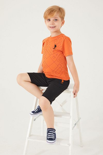 U.S. Polo Assn. U.S. Polo Assn Shaped Orange Boy Bermuda Suit