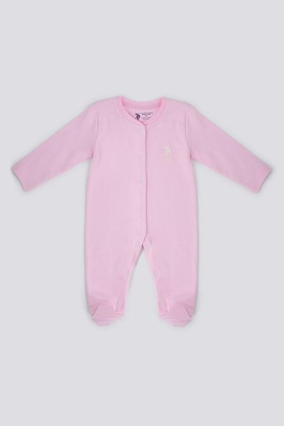 U.S. Polo Assn. لطيف Pinks بذلة الطفل الوردي الفاتح