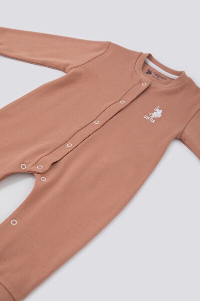 U.S. Polo Assn. Base Polo Assn The Delicacy Of Coffee Brown Baby Jumpsuit