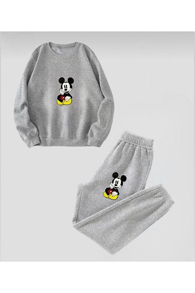 My Blog Children's Mickey Mouse Printed Crew Neck Tracksuit Set